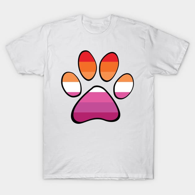 Lesbian Pride Paw T-Shirt by HyperOtterDesigns